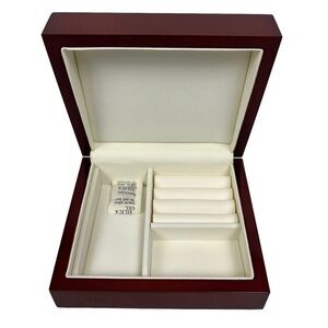 Rosewood Jewelry Box Made By Nobel Measures 6x5x2.75” Ivory Compartment Clean!